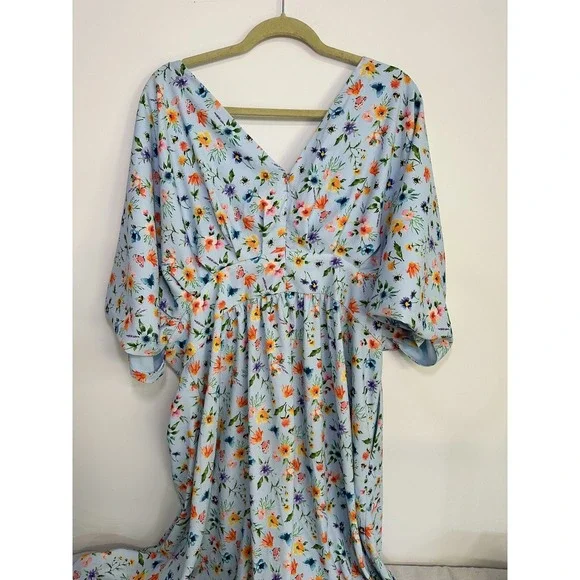 Alexia Admor Womens August Midi Dress Halogen Garden V-neck Plus Size 2X‎ #11 - Picture 10 of 11